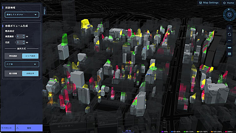 3Dデジタルツインによる再開発計画の景観比較と住民合意形成