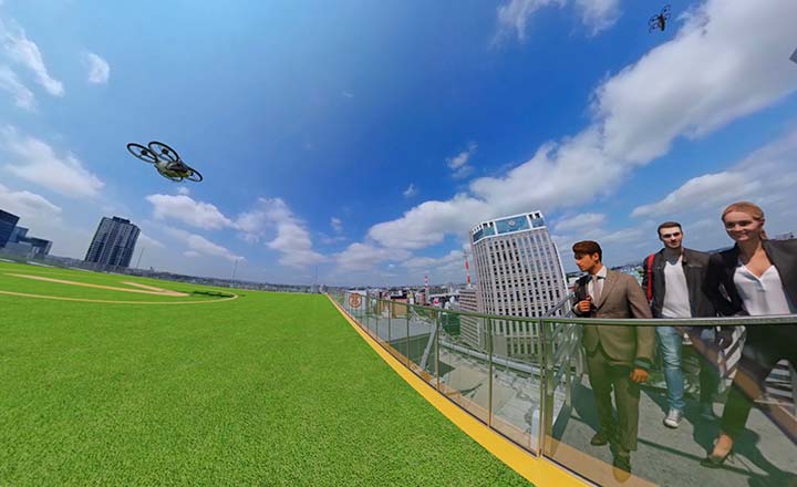 日常に溶け込む次世代モビリティ「空飛ぶクルマ」を表現した実写CG合成VRコンテンツを制作しました